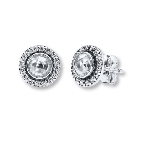 Diamond Hoop Earrings 12 ct tw Round 14K. . Pandora diamond earrings